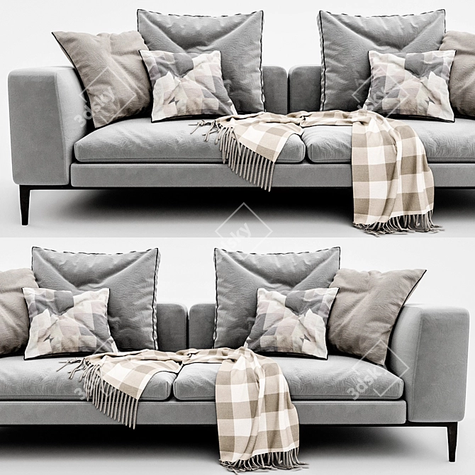 Elegant 3D Michel Sofa 3D model image 2