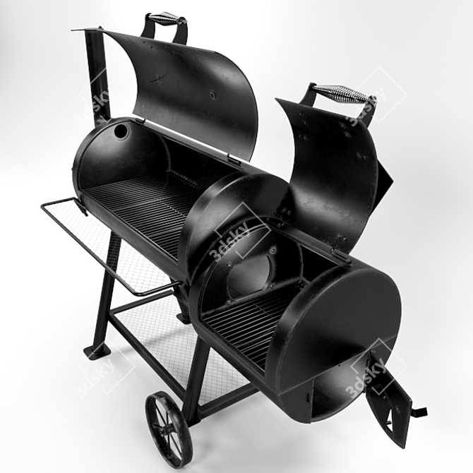 Authentic Oklahoma Joe's Offset Smoker 3D model image 2