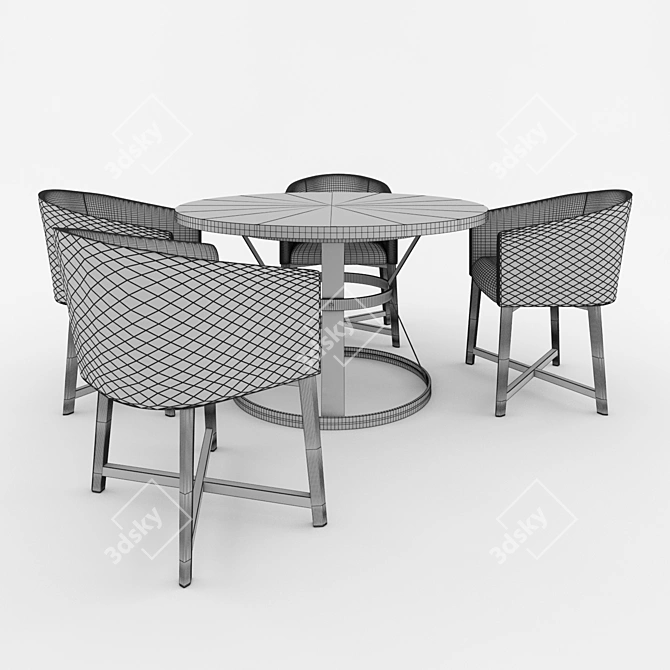 Dovetail Julian Dining Set 3D model image 2