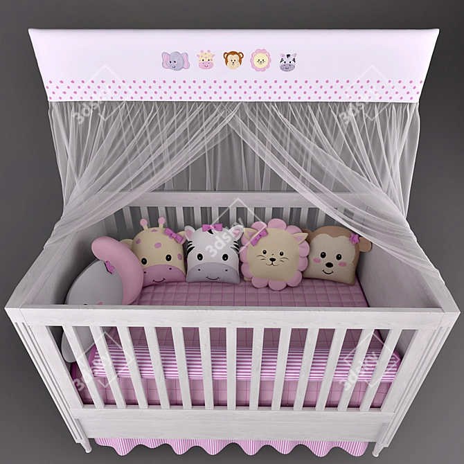 Safari Friends Nursery Bedding Set 3D model image 3