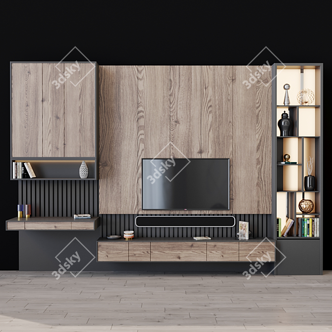 50" TV Set: High Quality and Stylish 3D model image 1