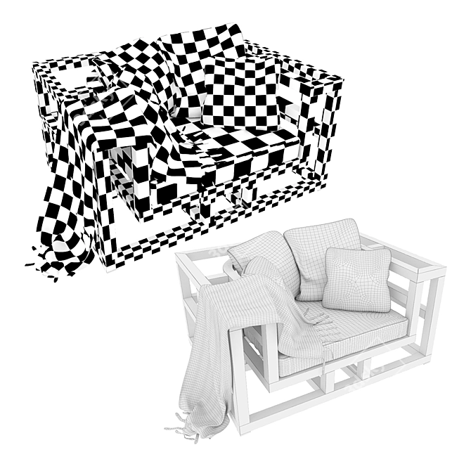 Elegant Skeleton Armchair 3D model image 2