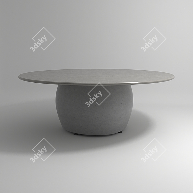 Bilbao Coffee Table: Concrete Base, Ceramic Top 3D model image 1