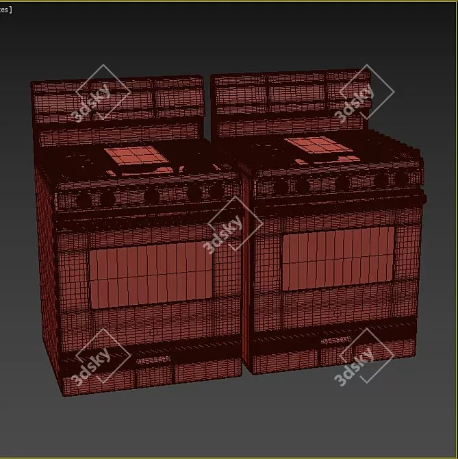 Sleek Sliding Electric Range 3D model image 3