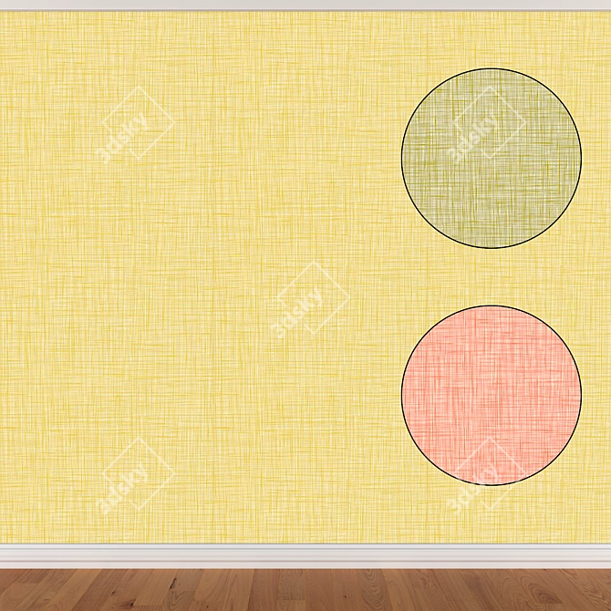 Seamless Wallpaper Set: 3 Colors 3D model image 1