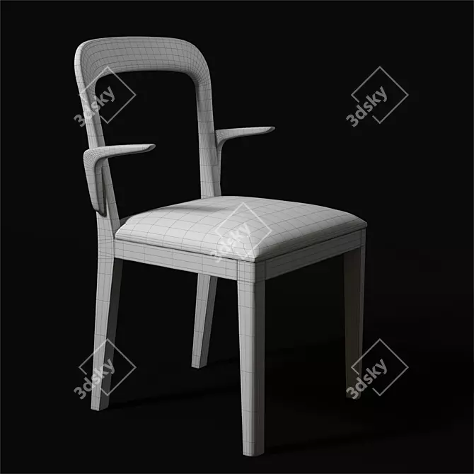 Modern Upholstered Gaya Chair 3D model image 2