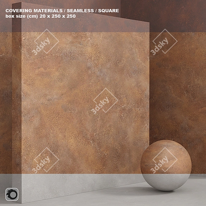 Seamless Rust Plaster Plate Set 3D model image 1