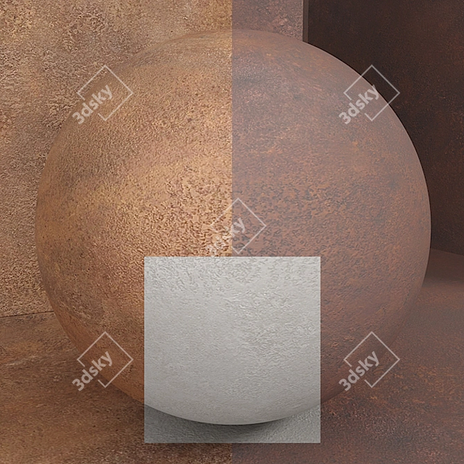 Seamless Rust Plaster Plate Set 3D model image 2