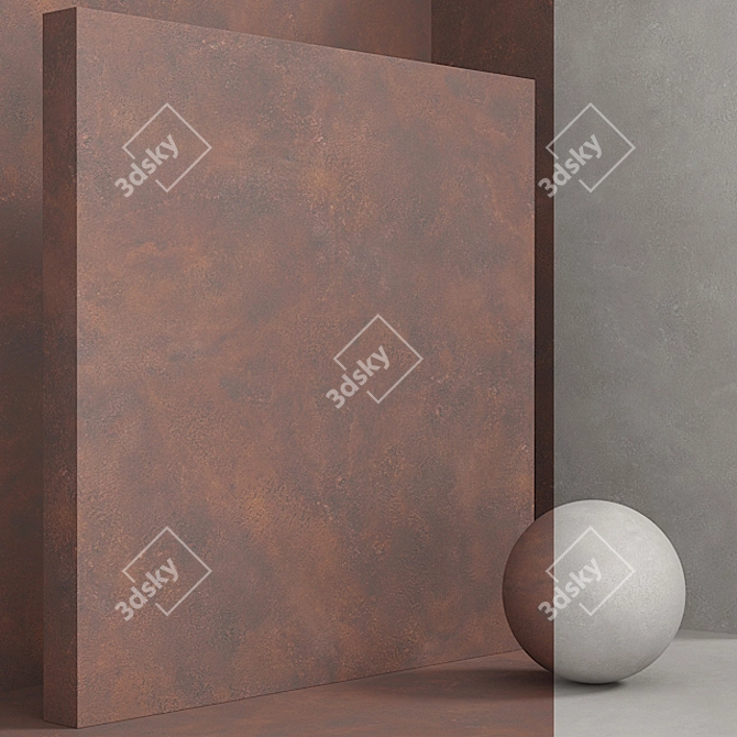 Seamless Rust Plaster Plate Set 3D model image 3