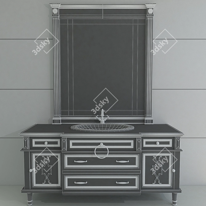 Stylish 24" Bathroom Furniture 3D model image 2