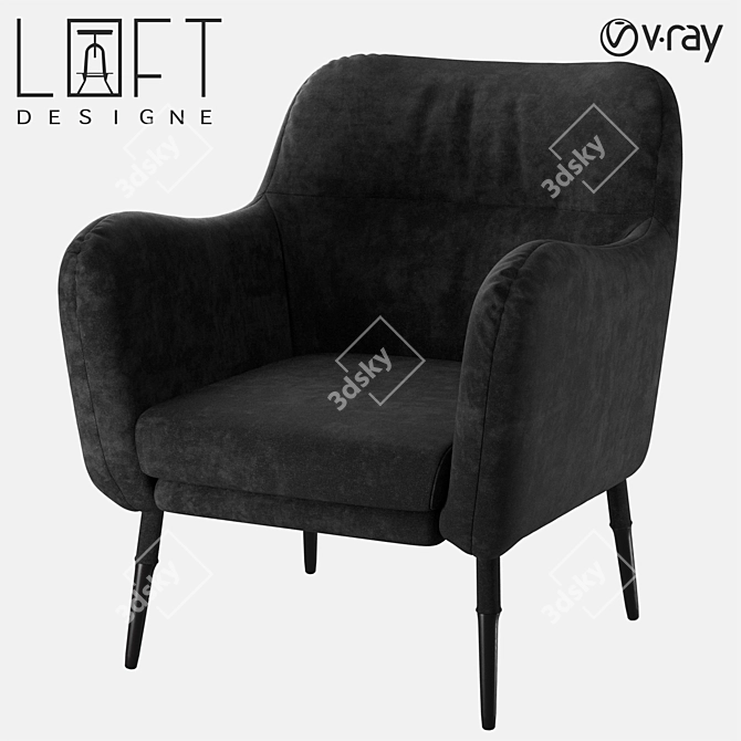 LoftDesign Armchair 1668 Model - Stylish and Comfortable 3D model image 1