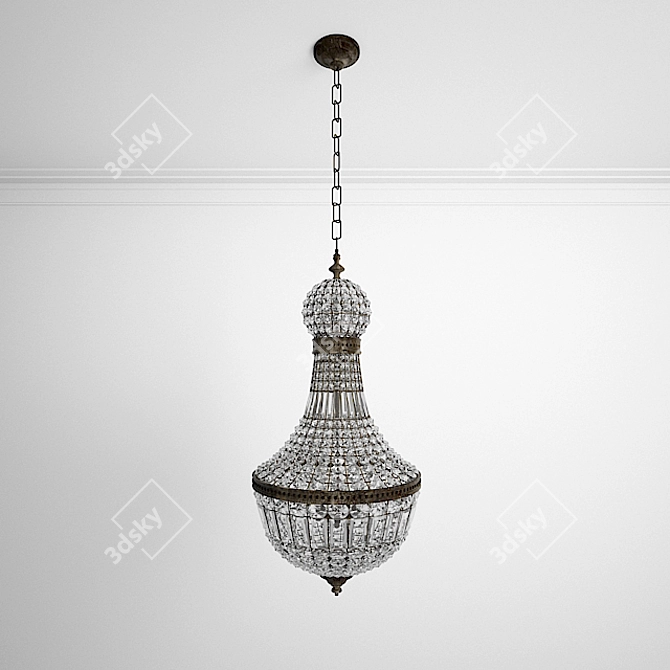 Elegant Crystal Chandelier 3D model image 1