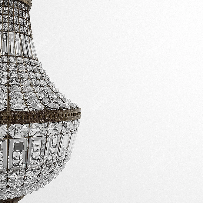 Elegant Crystal Chandelier 3D model image 2