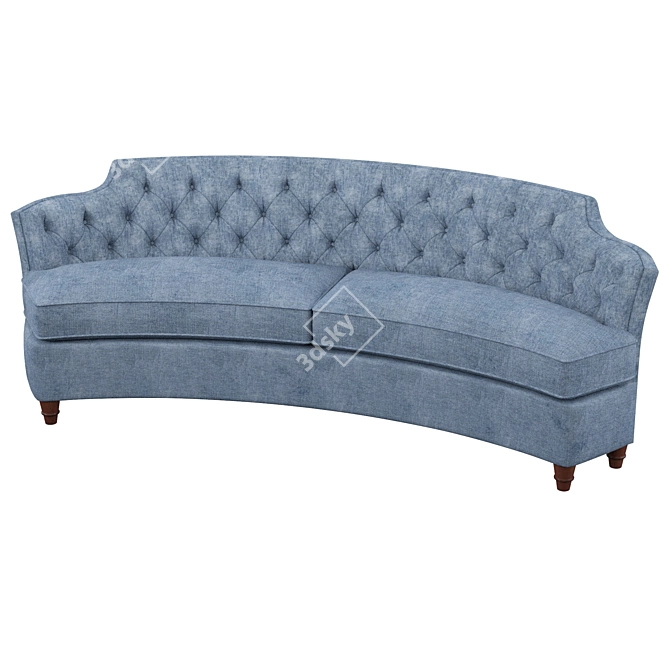 Cozy Velvet Sofa 3D model image 1