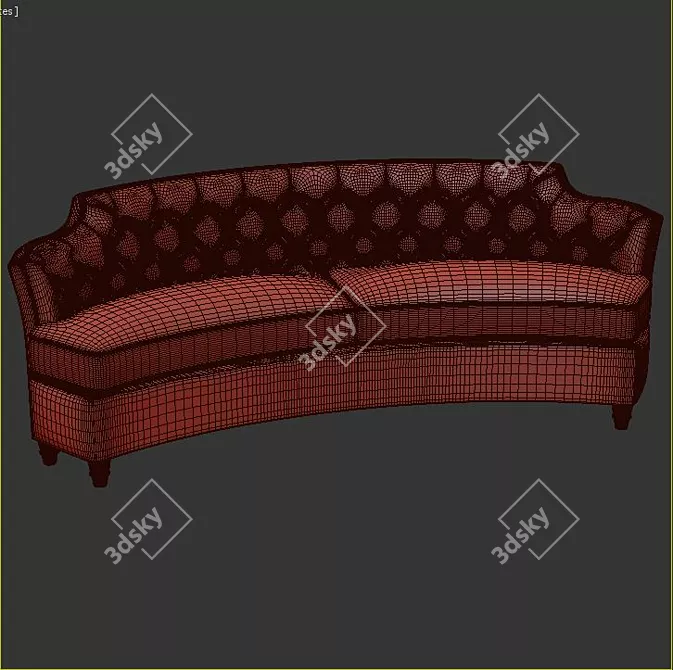 Cozy Velvet Sofa 3D model image 3