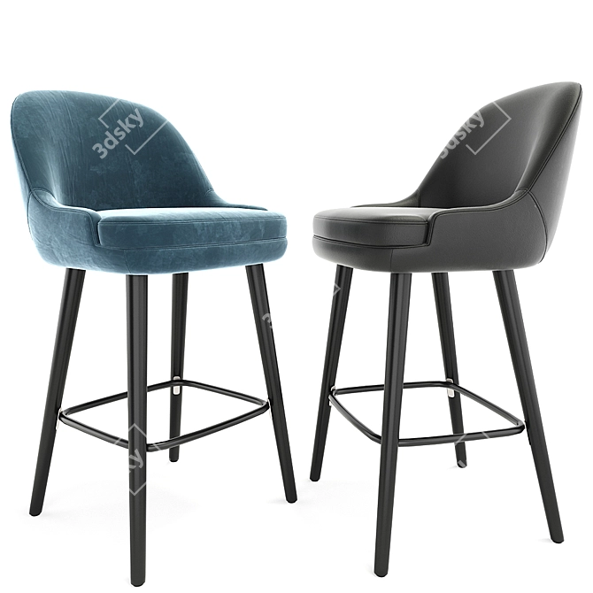 Sleek 375 Walter Knoll Counter Stool 3D model image 2