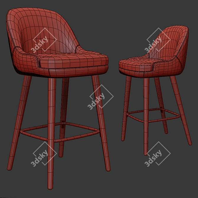 Sleek 375 Walter Knoll Counter Stool 3D model image 3