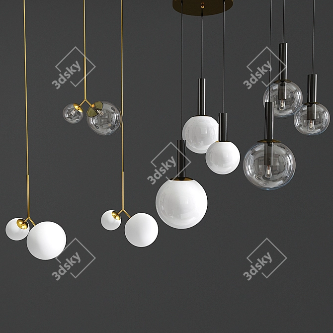 3dsmax 2011 Ceiling Light Set 3D model image 1