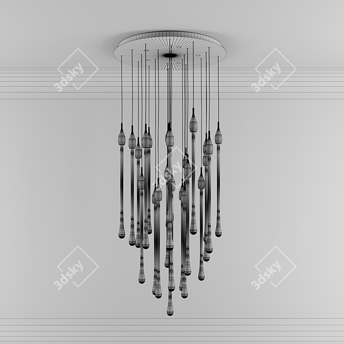 Murano Allure: Handmade Venetian Chandelier 3D model image 3