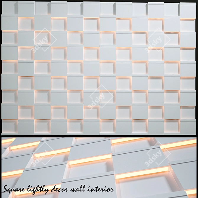 Modern Square Wall Decor 3D model image 1