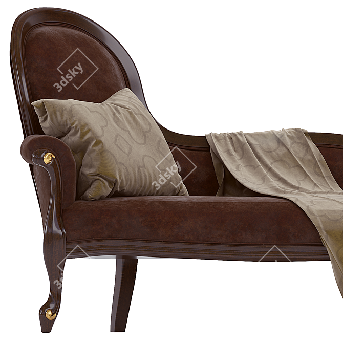 Elegant Carpanese Chenille Bench 3D model image 2