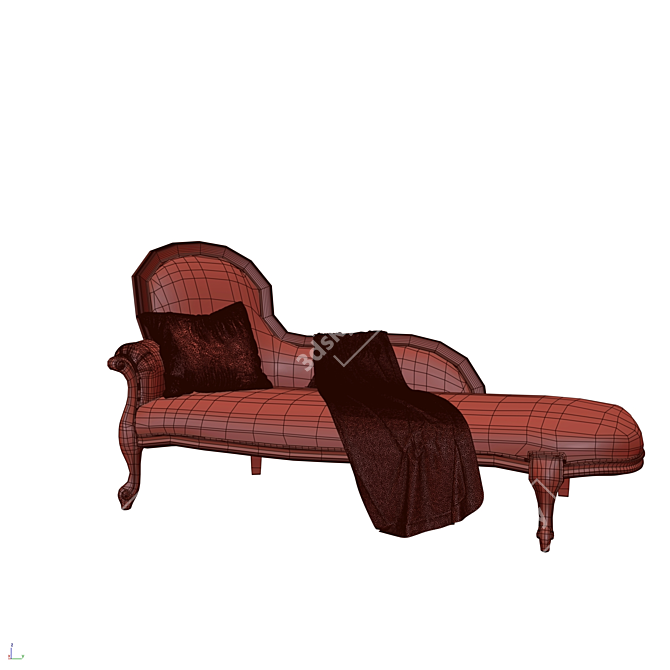 Elegant Carpanese Chenille Bench 3D model image 3