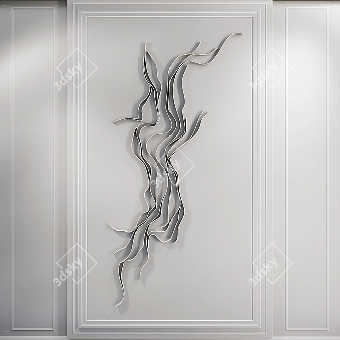 Dynamic Waves Metal Panel 3D model image 3