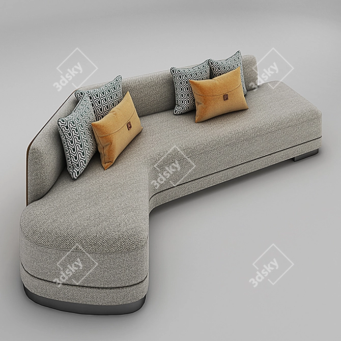 Modern Luxury 3-Seater Sofa 3D model image 1