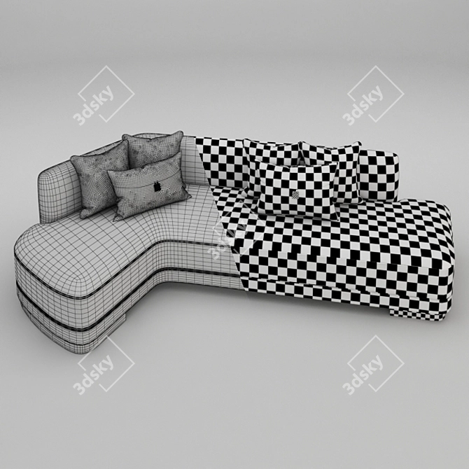 Modern Luxury 3-Seater Sofa 3D model image 3