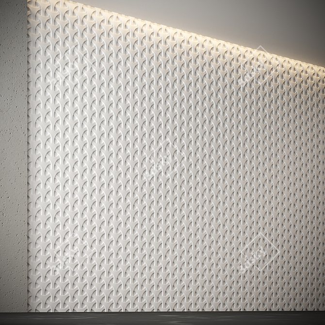 Geometric Gypsum 3D Wall Panel 3D model image 2