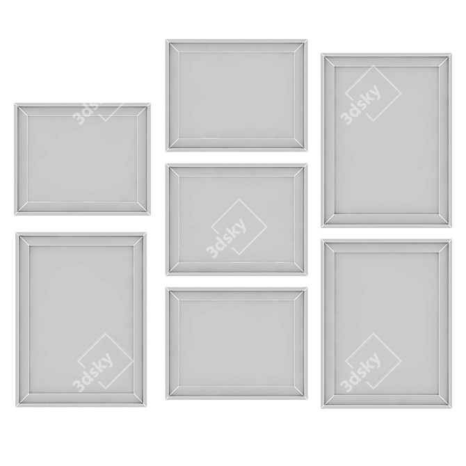  Decorative Frame Set - 7 Piece Wall Collection 3D model image 3