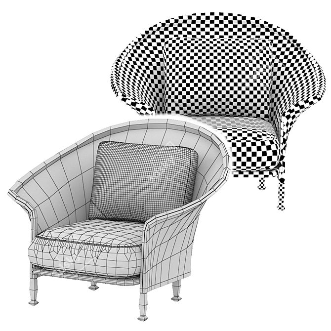 Luxurious Garden Armchair: Liz by Expormim 3D model image 3