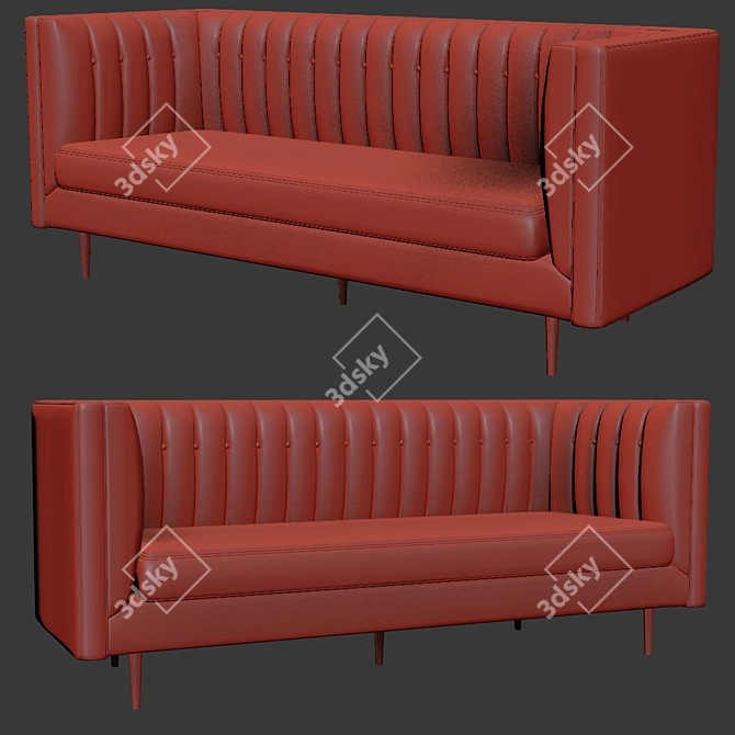 Luxe Limestone Velvet Harper Sofa 3D model image 3