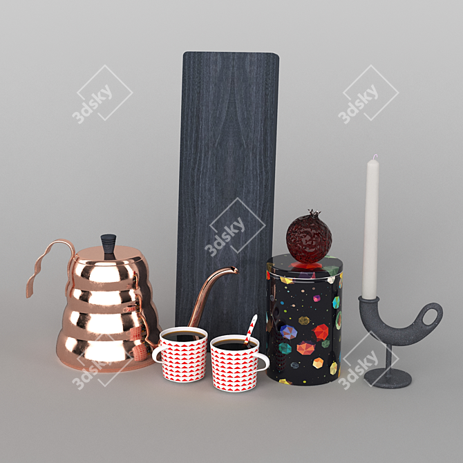 Elegant Decor Set 3D model image 1