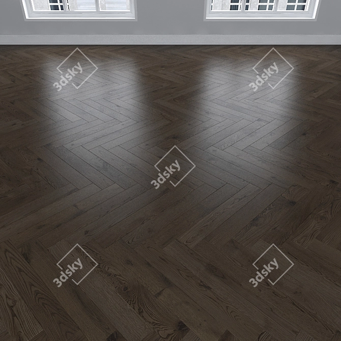 Oak Parquet: Herringbone, Linear, Chevron 3D model image 2