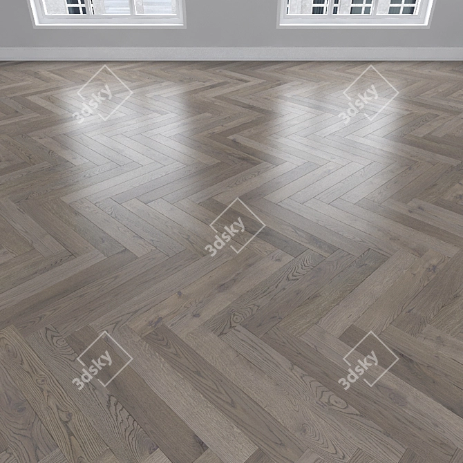 Oak Parquet: Herringbone, Linear, Chevron 3D model image 2