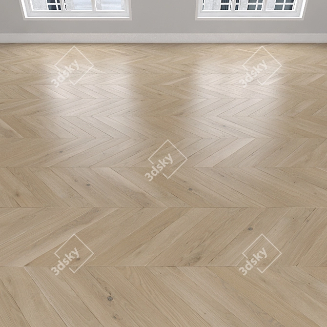 Title: Oak Sand Parquet: Herringbone, Linear & Chevron 3D model image 3