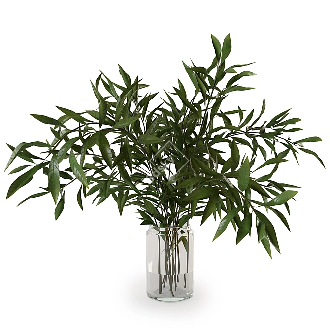 Elegant Branches Vase Set 3D model image 1