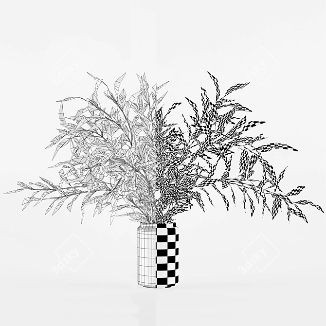 Elegant Branches Vase Set 3D model image 3