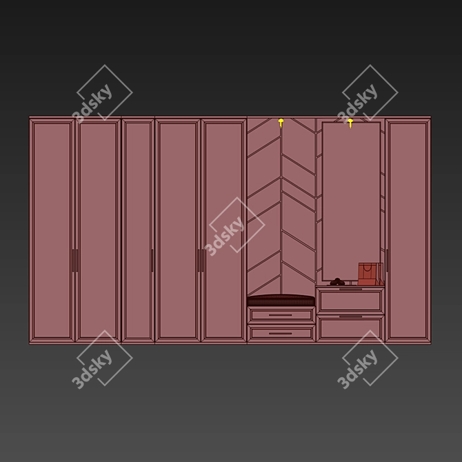 Hallway Furniture Set: Modular and Spacious 3D model image 2