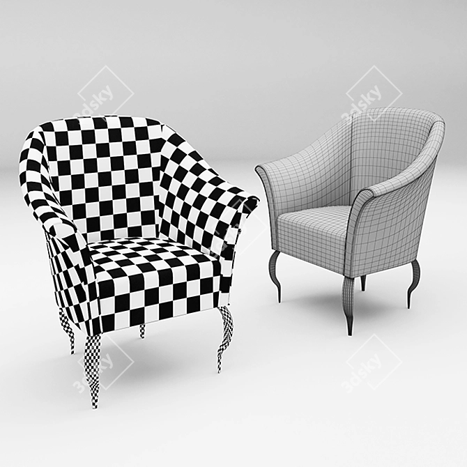 Sophisticated Cozy Chair 3D model image 2