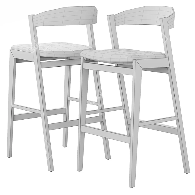 Modern Fabric Barstool: RH Anders 3D model image 3