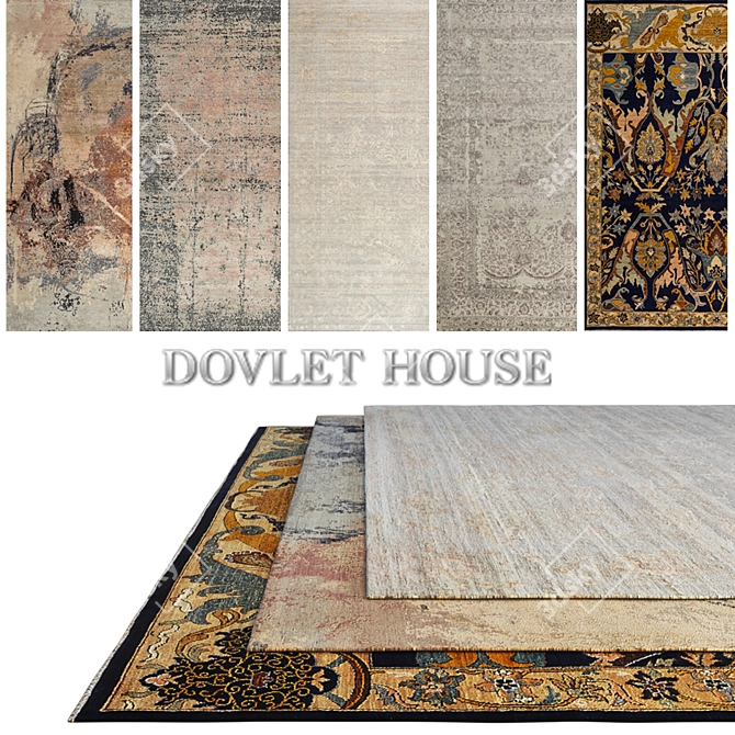 DOVLET HOUSE 5-Piece Carpets (Part 373) 3D model image 1