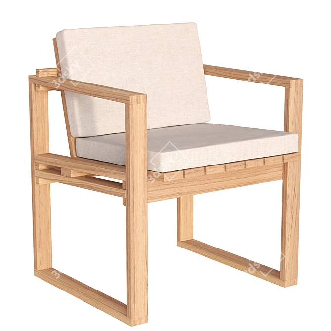  Modern Danish Design: CU BK11 Cushioned Chair 3D model image 1