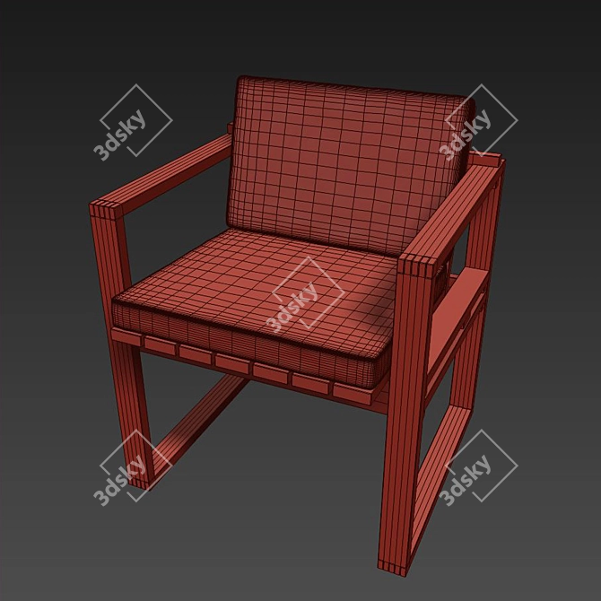  Modern Danish Design: CU BK11 Cushioned Chair 3D model image 3