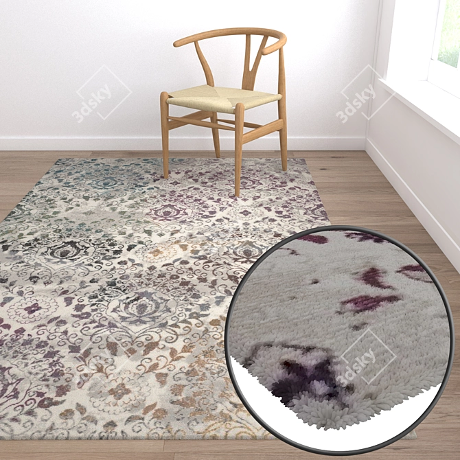 Luxury Carpet Set: High-Quality Textures for Close-Up and Wide Shots 3D model image 2