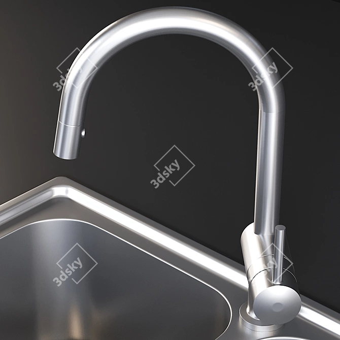 Sleek Alba Sink Mixer | Smeg 3D model image 2