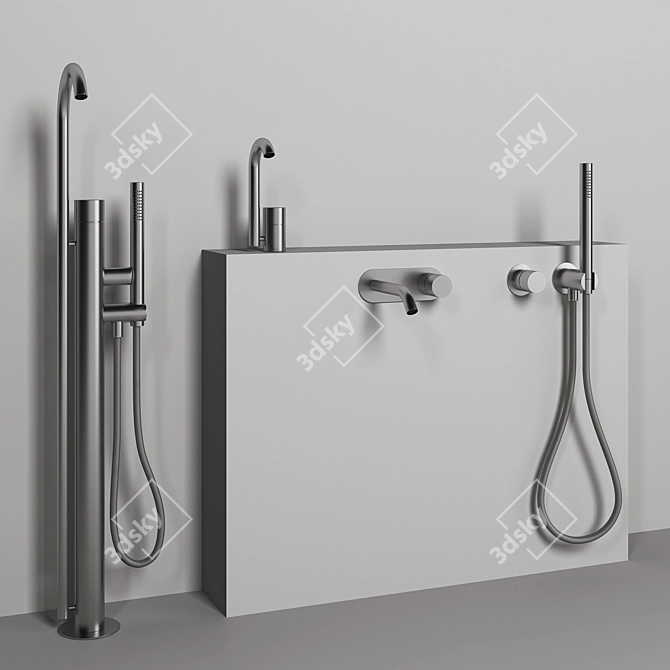 AA 27 Fantini, Boffi Wall-Mounted Washbasin Mixer 3D model image 1