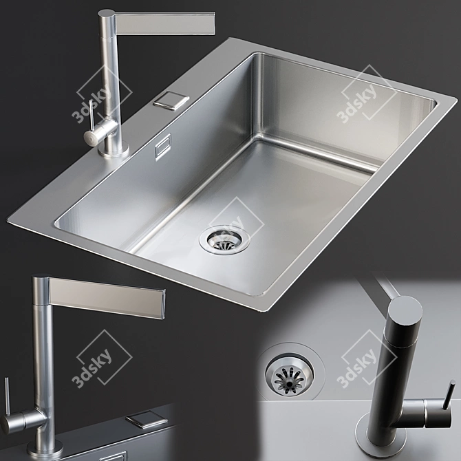 HiTech Mira Sink Mixer 3D model image 1