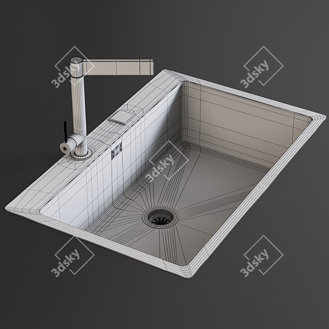 HiTech Mira Sink Mixer 3D model image 3